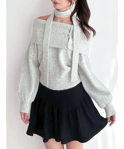 ビックカラーチョーカーニットトップス｜リゼクシーの通販｜&mall