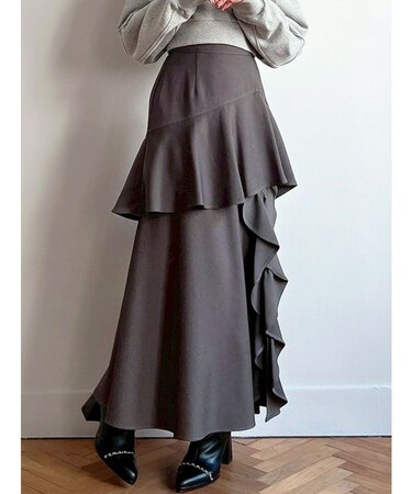 フリルスリットフレアスカート