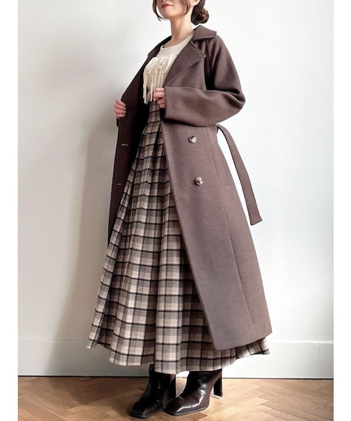 ウールライクロングコート