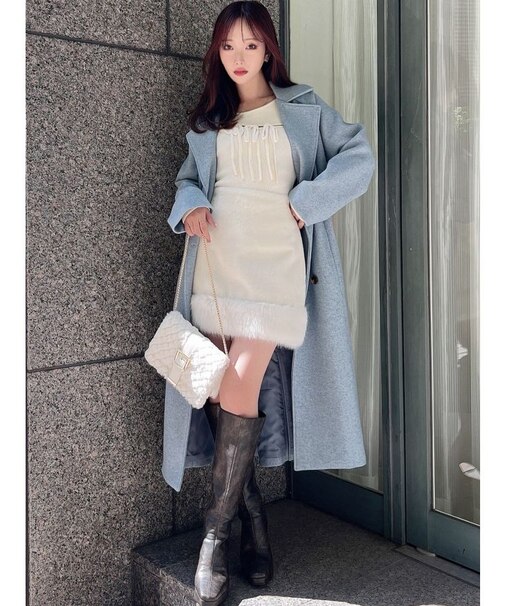 ウールライクロングコート