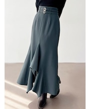 ダブルベルトラッフルスカート