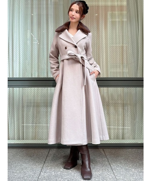 ショートビーバーウールロングコート