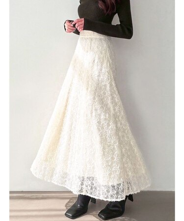 ジャガードフレアスカート