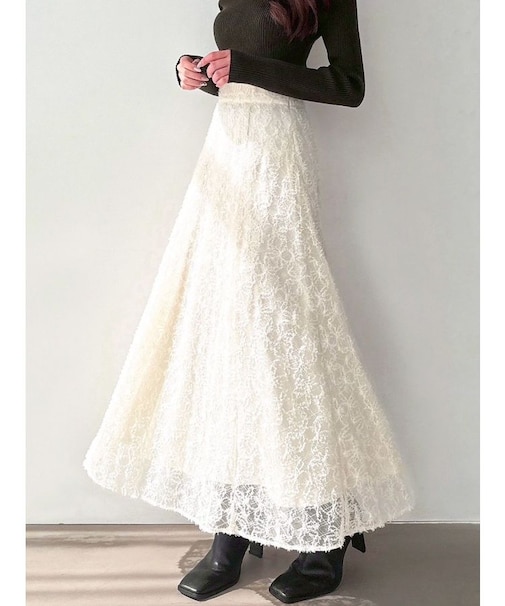 ジャガードフレアスカート