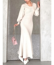 レイヤードマーメイドニットワンピース