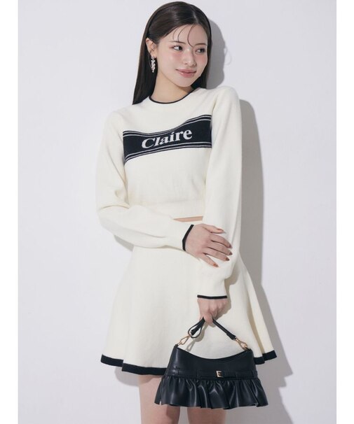 バイカラージャガードニットセットアップ