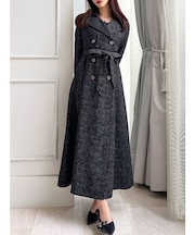 2WAYツイードレイヤードコート