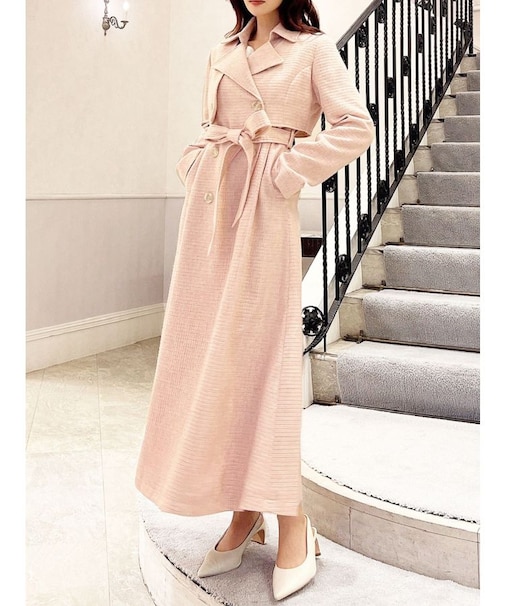 2WAYツイードレイヤードコート