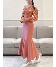 バストギャザーマーメイドワンピース