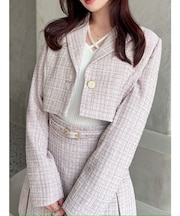 ツイードクロップドジャケット【セットアップ着用可能】