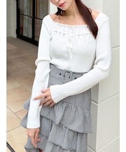 バストデザインニットトップス