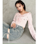 フラワーエンブロイダリーニットトップス