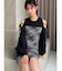 ストリングタイトミニニットワンピース