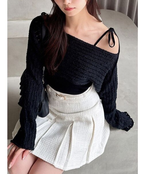 レイヤードニットトップス