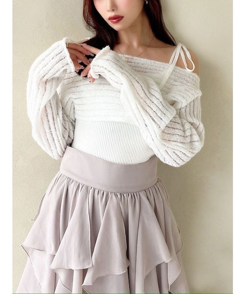 レイヤードニットトップス rienda | レイヤードニットトップス (ニット ) |SHEL'TTER WEBSTORE