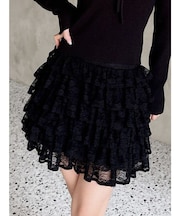 レースフリルミニスカート