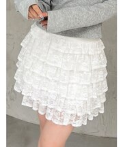 レースフリルミニスカート