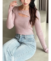 レースコンビニットプルオーバー