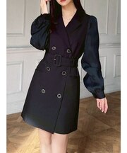 スリーブシアーミニワンピース