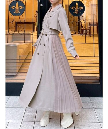 サイドプリーツトレンチコート