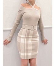 フロントクロスジャガードワンピース