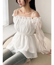 ボリュームギャザーオフショルブラウス