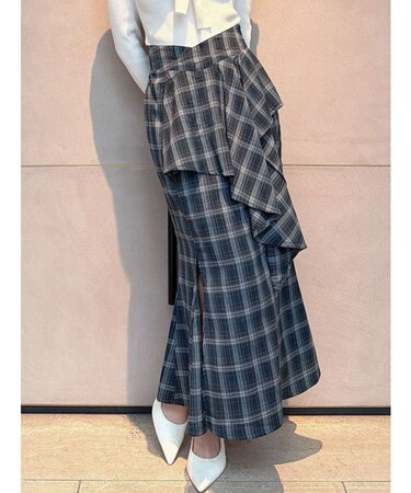 アシンメトリーラッフルマーメイドスカート