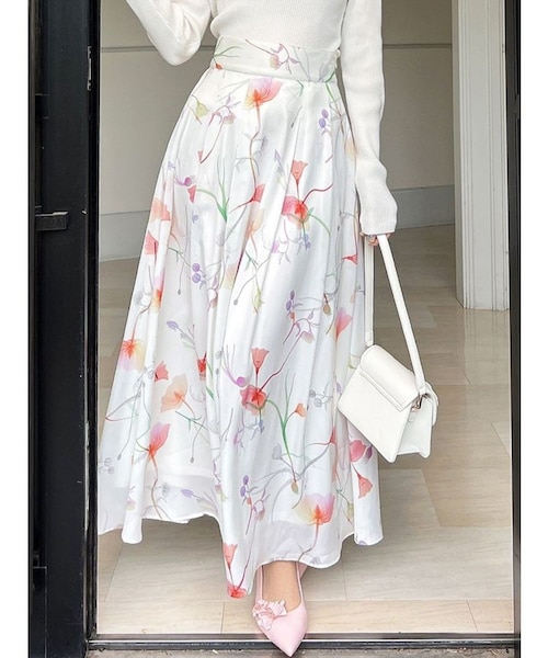 memorif.】フラワーロングフレアスカート｜リゼクシーの通販｜&mall