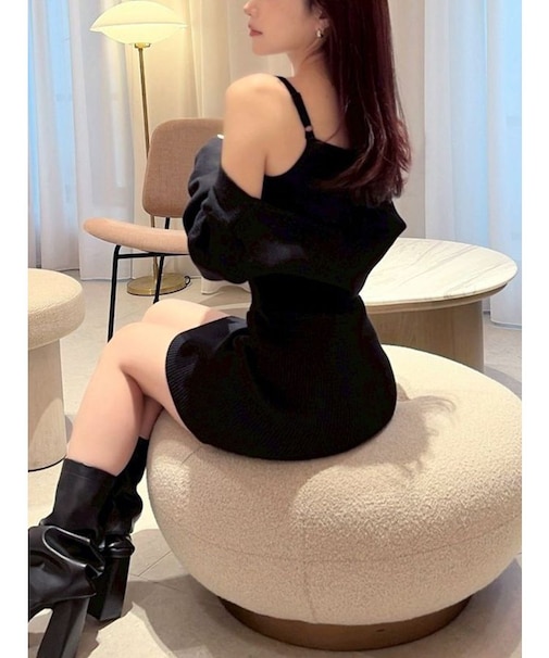 レイヤードニットワンピース