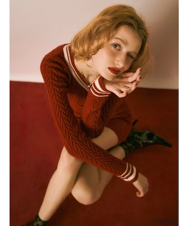 【Ghana】ケーブルニットミニワンピース