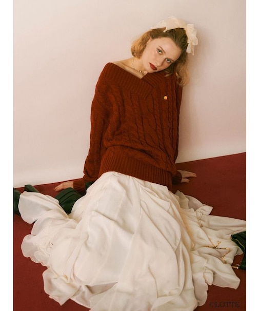 【Ghana】ケーブルルーズニットチュニック