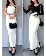 オープンワークコンビニットワンピース