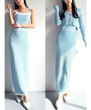 オープンワークコンビニットワンピース