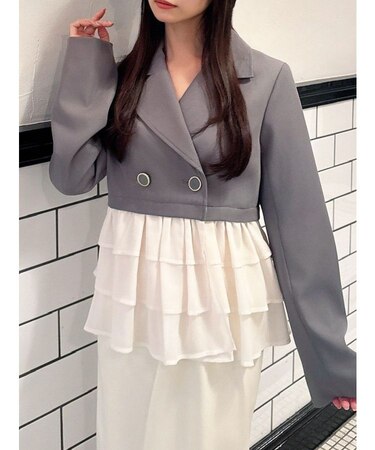 ドッキングフリルミディジャケット