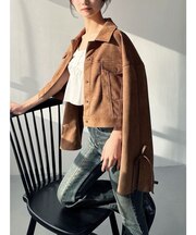 リボンスリーブショートブルゾン