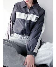 バイカラーパイピングブルゾン