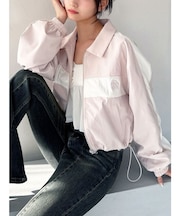 バイカラーパイピングブルゾン