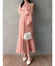 シアースリーブシャツマーメイドワンピース