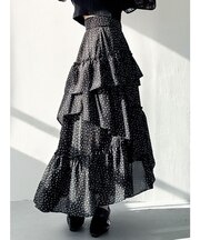 ランダムヘムフレアロングスカート