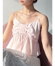 リボンペプラムキャミ 【セットアップ着用可能】