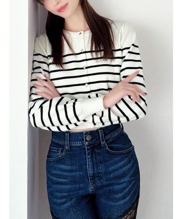 クルーネックニットカーディガン