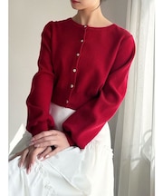 クルーネックニットカーディガン