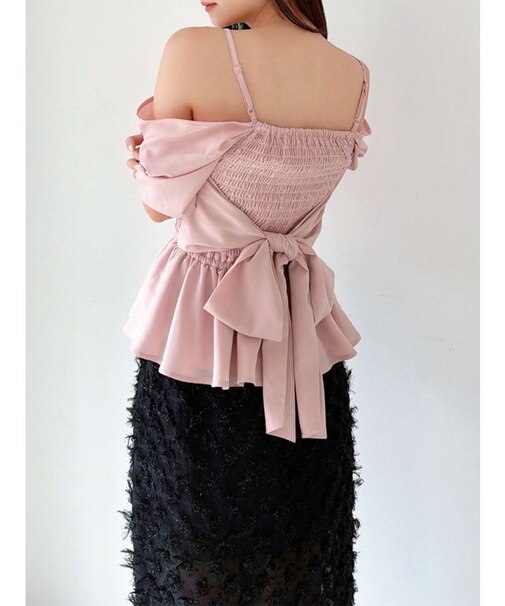 オフショルシャーリングチュニック