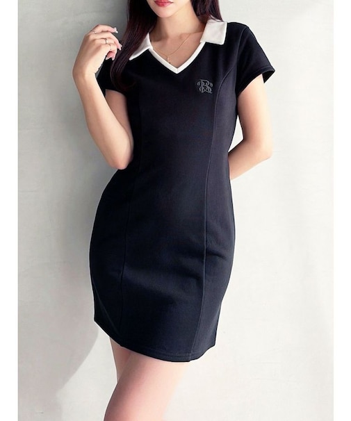 バックオープンポロワンピース