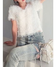 フェザーライクカットトップス