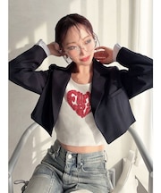 レイヤードクロップドジャケット