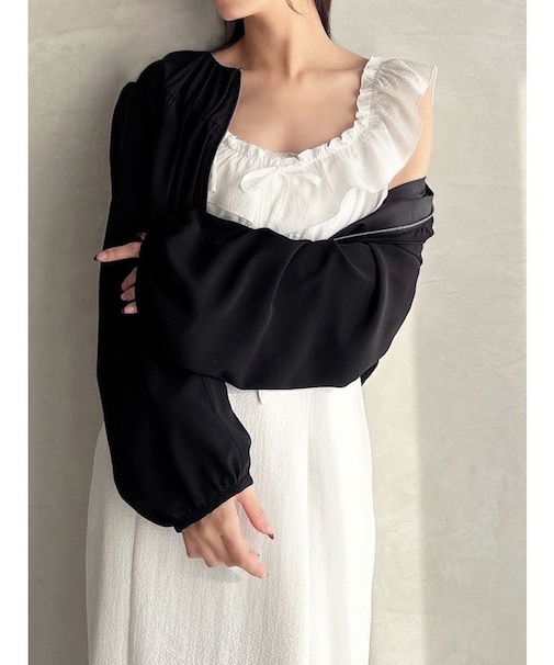 ギャザークロップドブルゾン