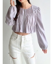 ギャザークロップドブルゾン