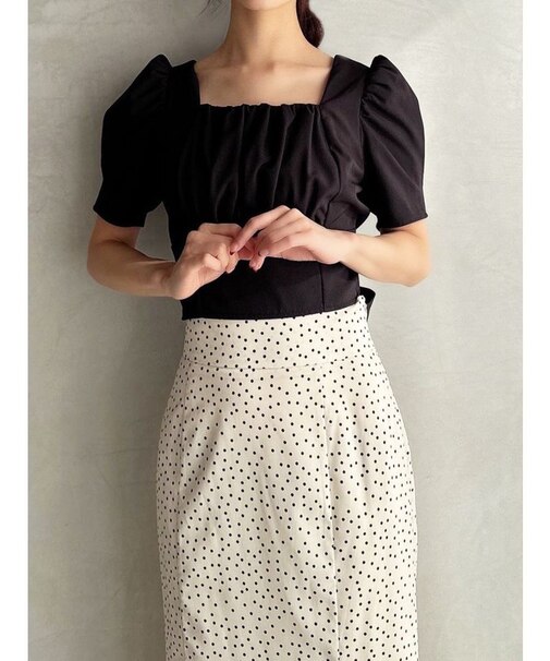 バックリボンスクエアブラウス