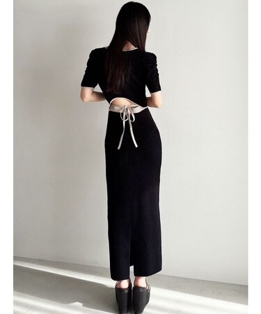 バイカラータイトワンピース